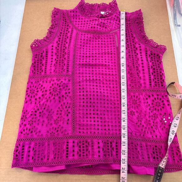Sundance Lyra Eyelet Top, NEW with tags Size Small Fuchsia - Picture 15 of 15